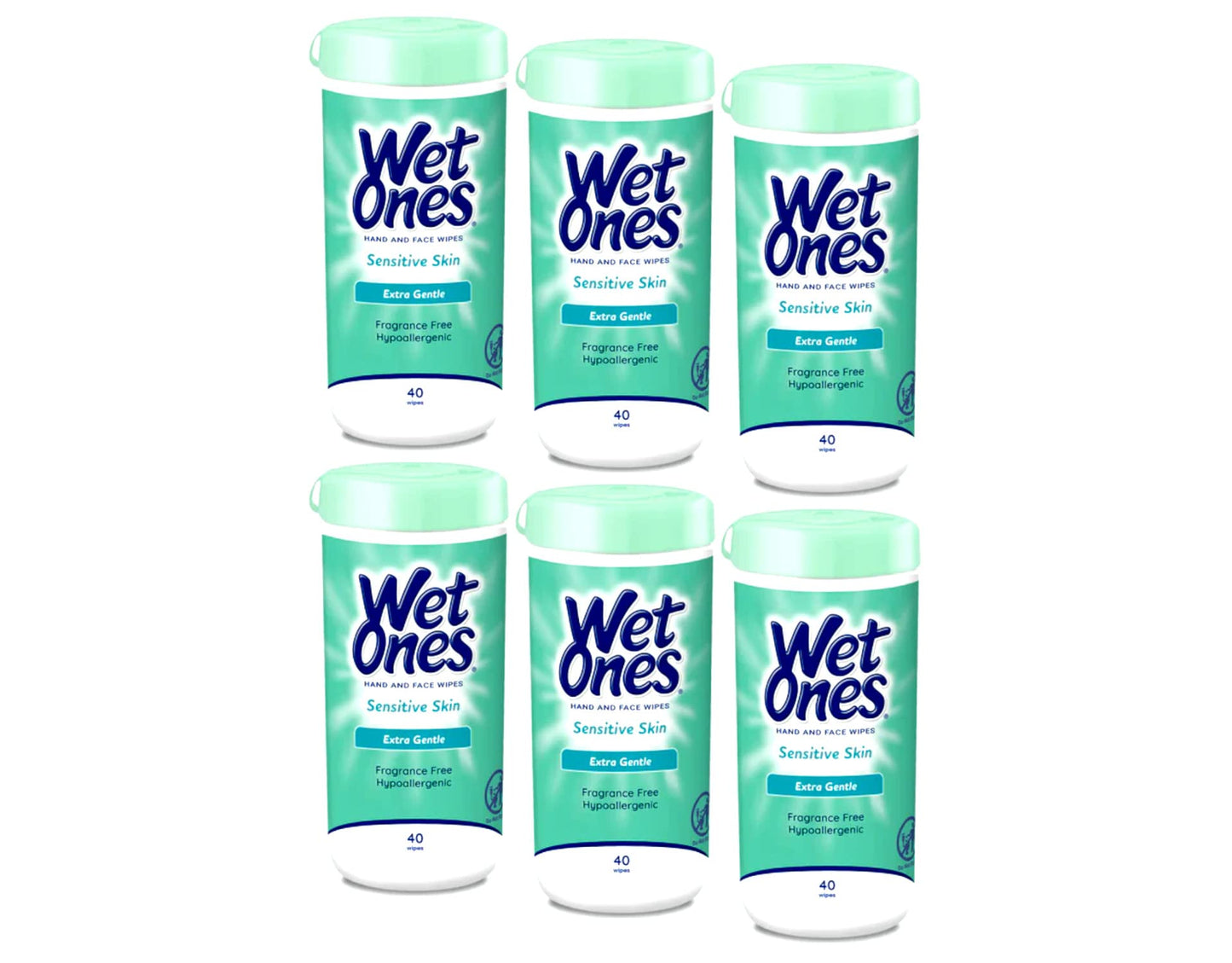 Playtex Wet Ones Sensitive Skin Hands Wipes, 40 Count Wipes (Pack of 6)