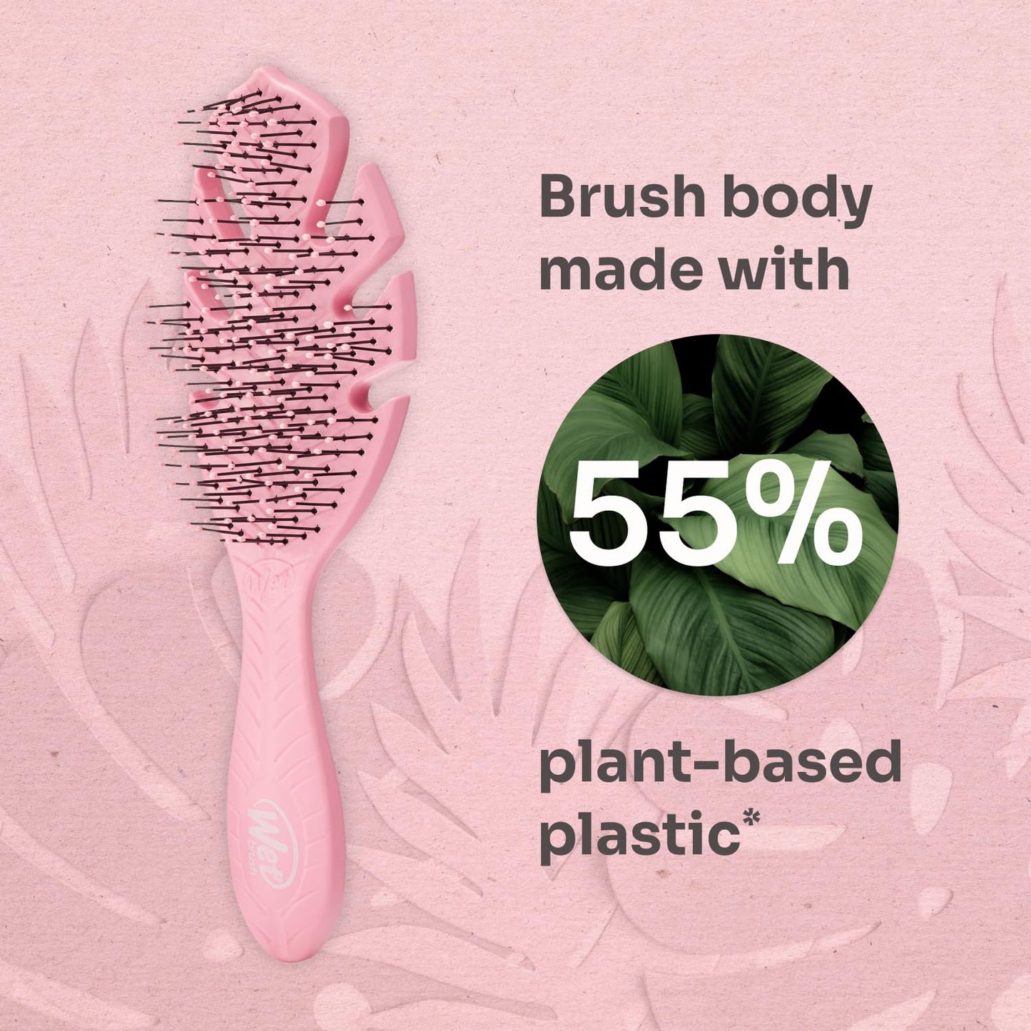 Wet Brush Go Green Hair Detangler Brush, Pink - Detangling Hair Brush - Ultra-Soft IntelliFlex Bristles Glide Through Tangles & Gently Loosens Knots