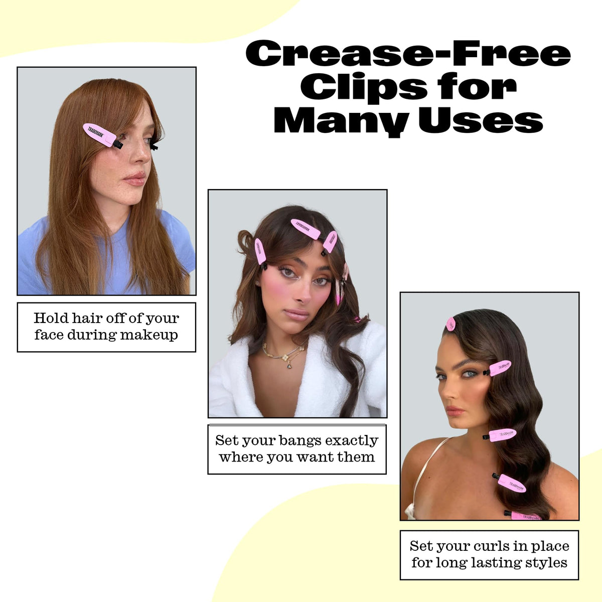 Creaseless Hair Clips - No Crease Hair Clips For Styling, Multipurpose ...