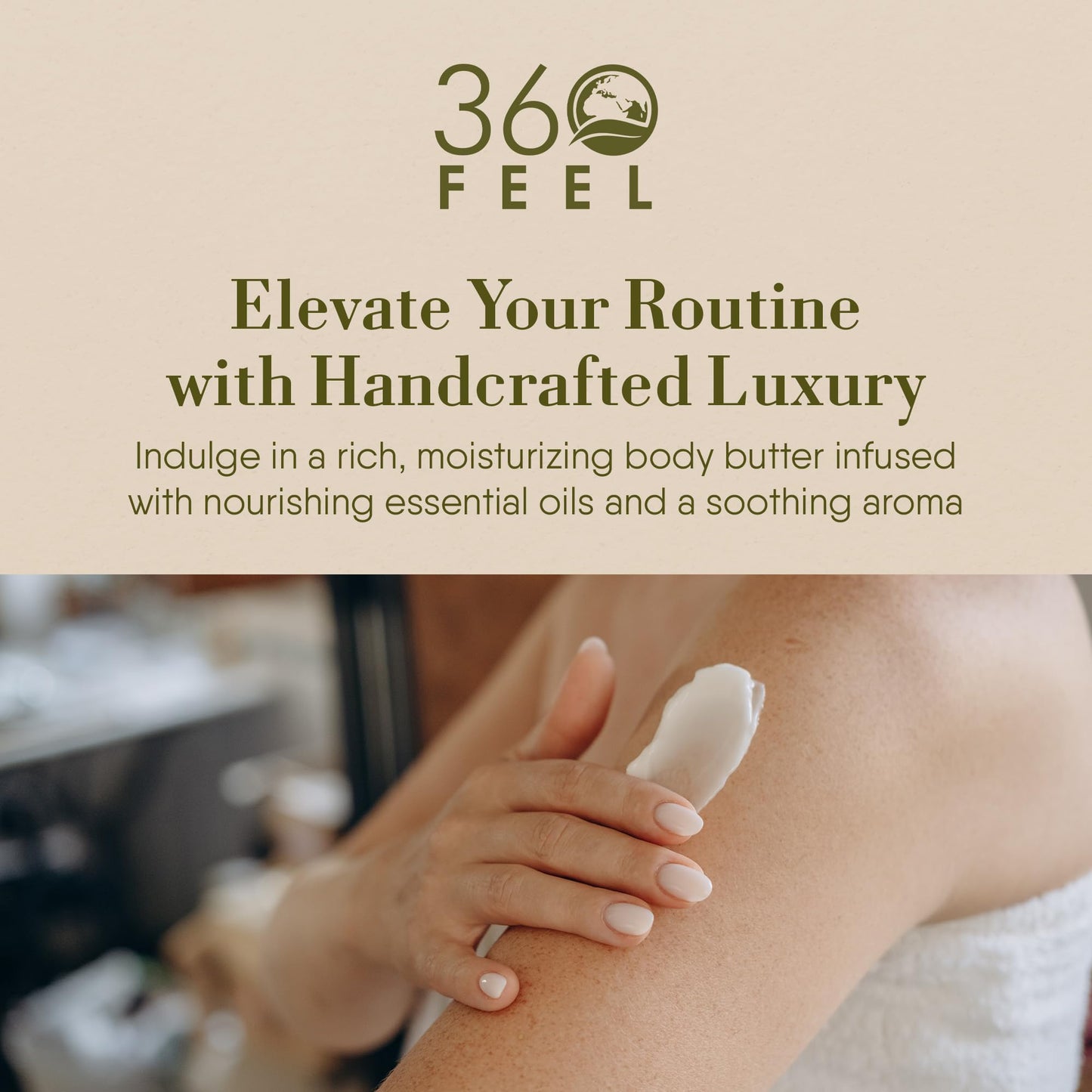 360Feel Lavender Patchouli Body Butter 8oz – Nourishing Shea Formula with Essential Oils, Hydrating, Handmade, Gentle & Additive-Free