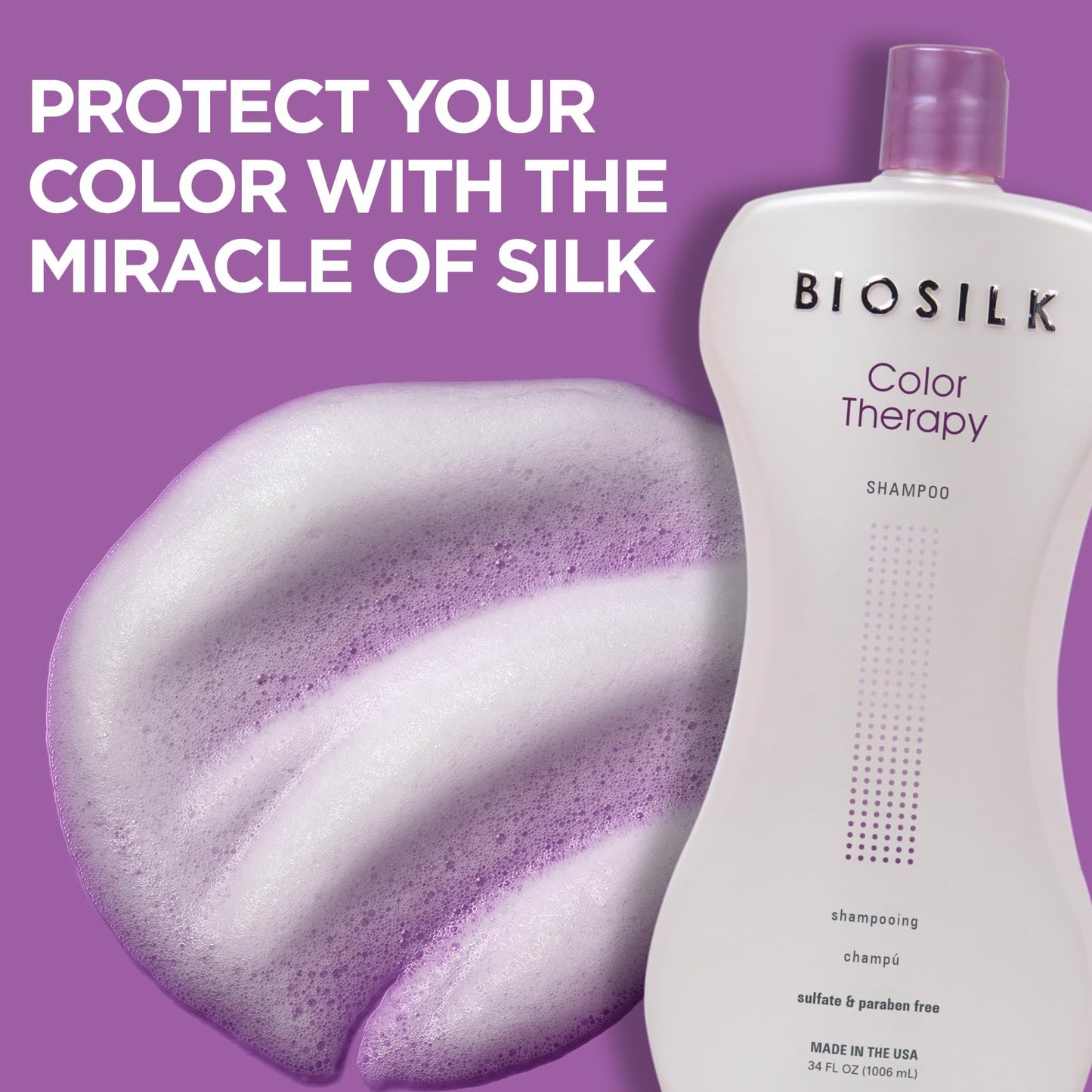 BioSilk Color Therapy Shampoo & Conditioner Duo, Gently Cleanses & Replenishes Moisture, Sulfate, Paraben, & Cruelty-Free, 34 Oz (Pack of 2)