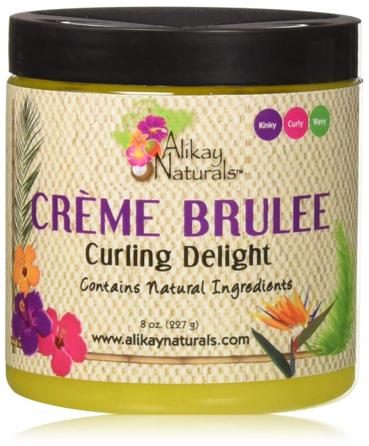 Alikay Naturals Creme Brulee Curling Delight Natural Aloe Vera, Argan Oil & Agave Nectar 8 Ounce