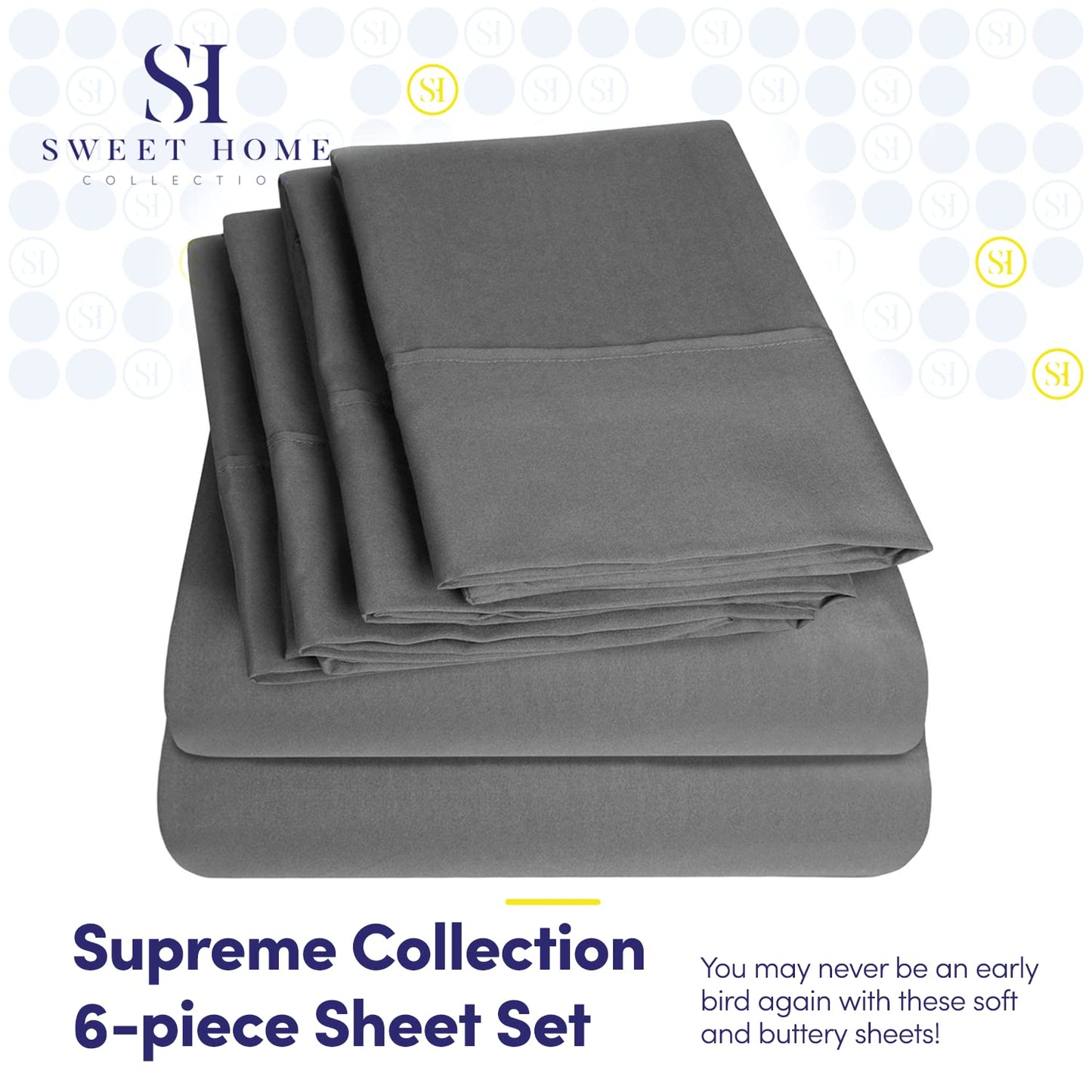 King Size Bed Sheets - 6 Piece 1500 Supreme Collection Fine Brushed Microfiber Deep Pocket King Sheet Set Bedding - 2 Extra Pillow Cases, Great Value,