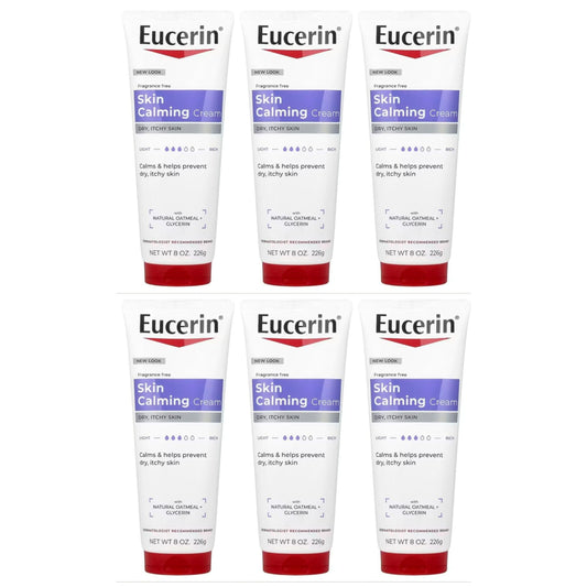 Eucerin Creme Skin Calming 8 Ounce Tube (Fragrance-Free) (236ml) (Pack of 6) Beauty & Personal Care Eucerin