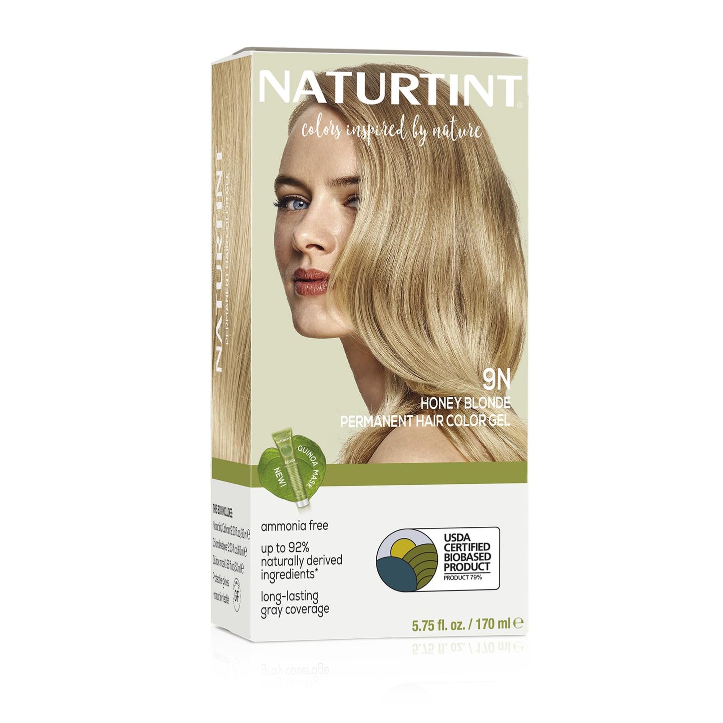 Naturtint Permanent Hair Color, 9N Honey Blonde, Plant Enriched, Ammonia Free, Long Lasting Gray Coverage and Radiante Color, Nourishment