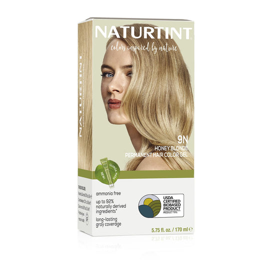 Naturtint Permanent Hair Color, 9N Honey Blonde, Plant Enriched, Ammonia Free, Long Lasting Gray Coverage and Radiante Color, Nourishment