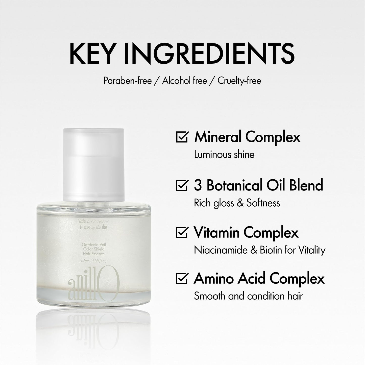 ANILLO Gardenia Veil Color Shield Hair Essence - Lightweight Leave-In Treatment for Color-Treated Hair - Shine Boost, Damage Repair, Color Fixing Beauty and Personal Care ANILLO