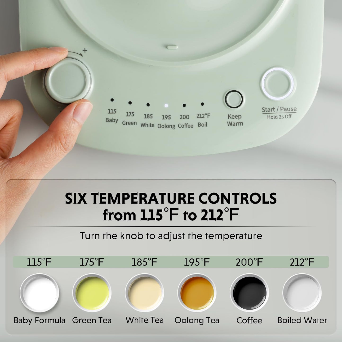 BUYDEEM K740 Electric Kettle with Temperature Control, 12H Keep Warm, Quick Boil, Stainless Steel Hot Water Boiler for Tea Coffee Milk, 1.7L, Cozy…