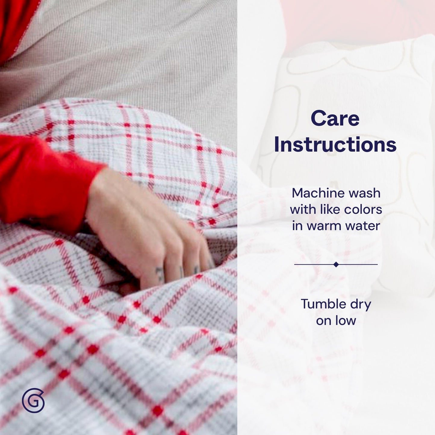 Gravity Modernist Flannel Bed Sheet Set, King (Red Plaid) - 100% Cotton Plaid Bedsheets - Includes Deep Pocket Fitted Sheet, Top Sheet & Pillowcases -