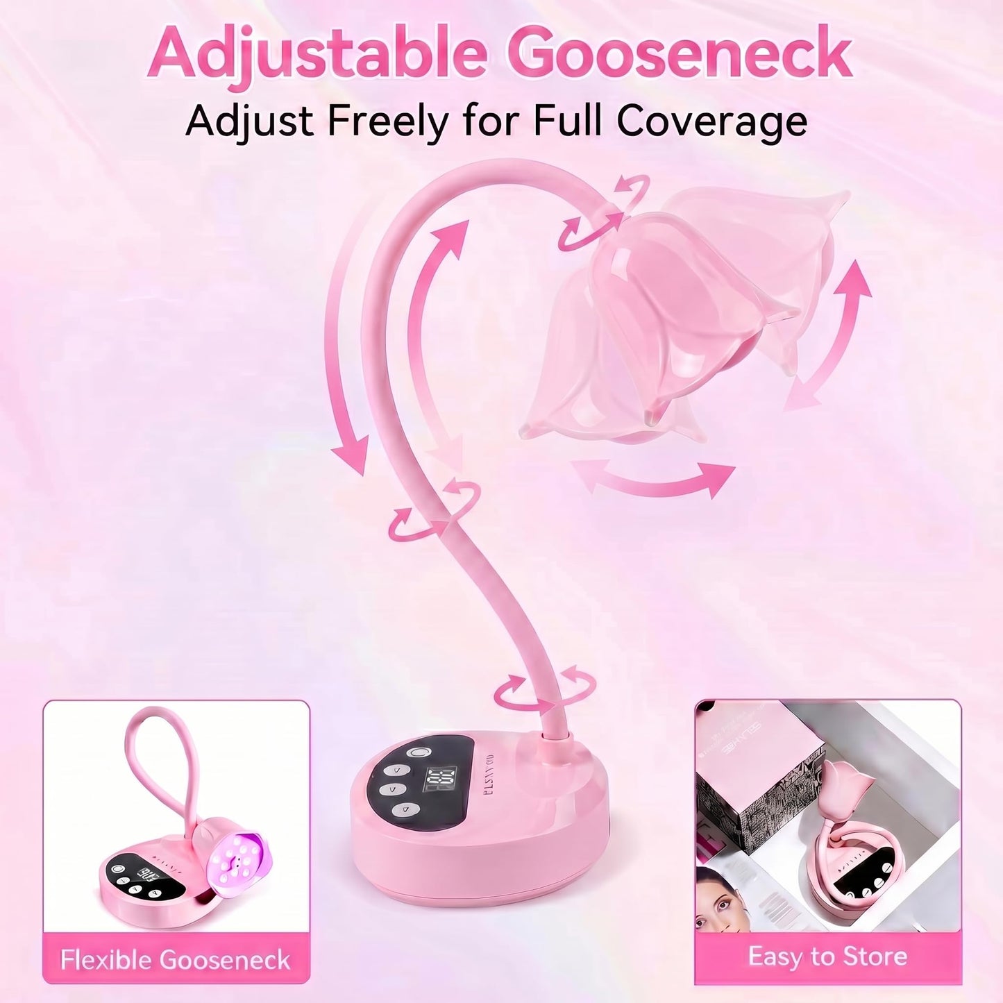 Makartt UV Nail Lamp - Gooseneck LED Nail Light with Auto Sensor & 4 Timers, Rechargeable USB Cordless Flash Cure Lamp Nail Dryer Fast Curing Gel Beauty and Personal Care Makartt