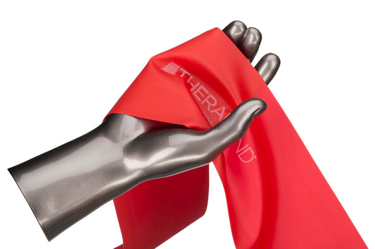 THERABAND Professional Latex Resistance Bands For Rehabilitation, Portable Fitness and Workout, Home Exercise, 5 Foot, Red, Medium, Level 3,…
