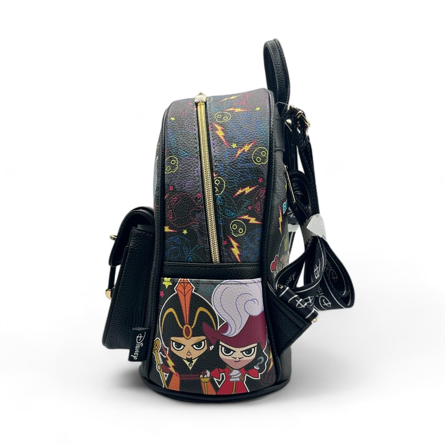 Wondapop - Villains 11"" Vegan Leather Fashion Mini Backpack, Black