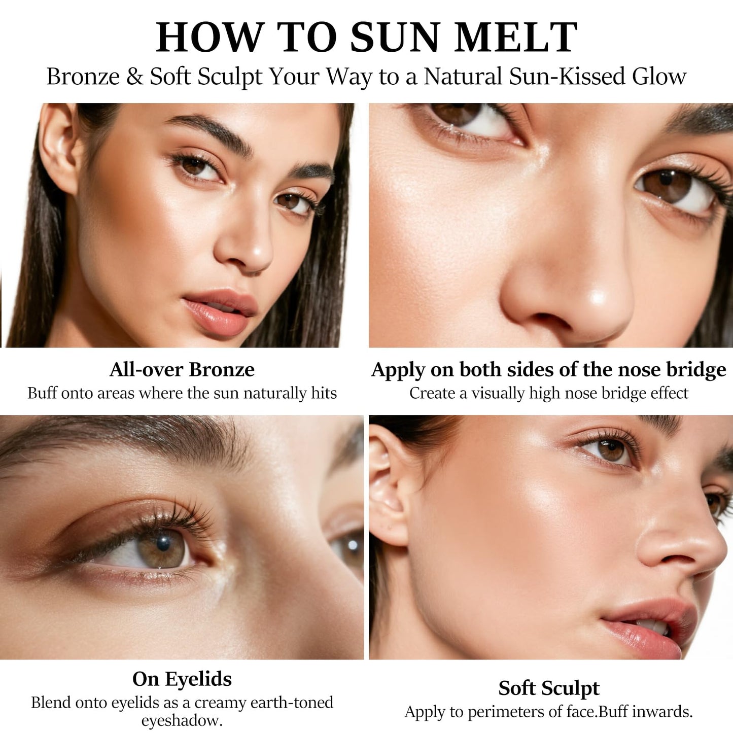 HECI BEAUTY Cream Bronzer with Brush, Creamy & Highly Pigmented Formula, Blendable Cream Contour Makeup with a Natural, Matte Finish - Buildable