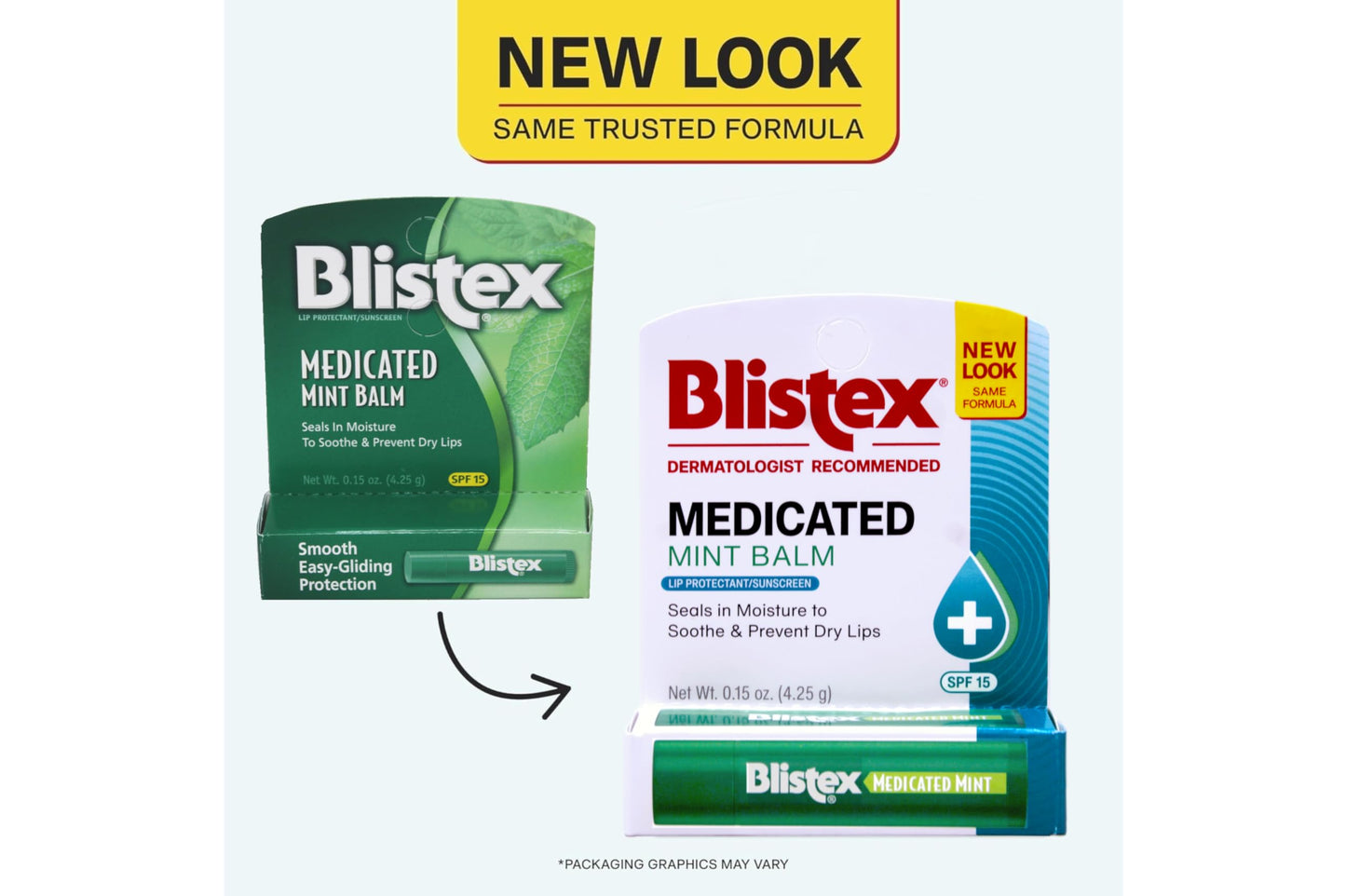 Blistex Medicated Mint Lip Balm, 0.15 Ounce (Pack of 24) - Prevent Dryness & Chapping, SPF 15 Sun Protection, Seals in Moisture, Hydrating Lip Balm