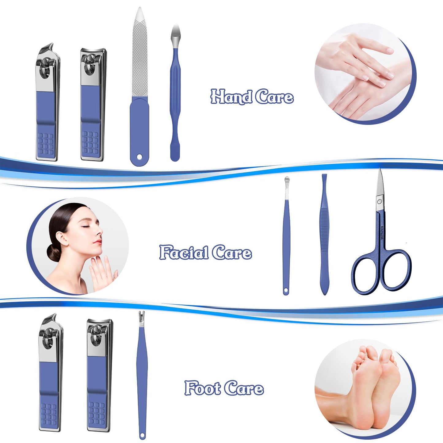 Manicure Set 8 in 1 Nail Clipper Set,RedFlow Nail Clippers,Fingernail & Toenail Clippers,Manicure Tools,Pedicure Tools,Suitable for Travel Manicure Beauty and Personal Care RedFlow