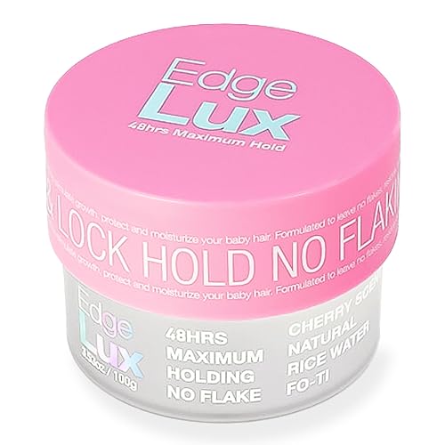 Lux Collection Edge Control Gel for 4C Hair - 48 Hour Maximum Hold Edge Control, Edge Lux with Castor Oil, Keratin & Biotin, Non-Flaking Styling Gel