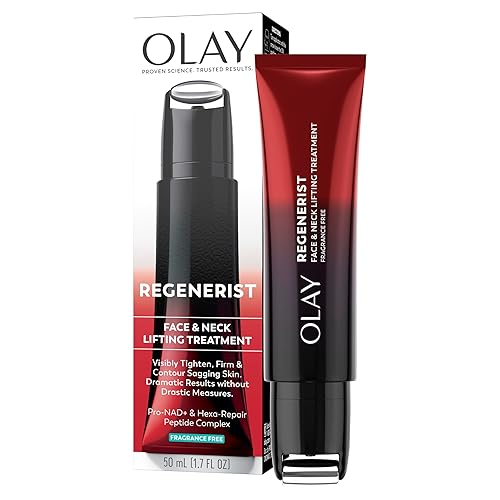 Olay Regenerist Neck and Face Roller, Neck Cream for Tightening and Firming, Anti-Aging Moisturizer for Women, Anti-Wrinkle Serum, Face Lift Cream