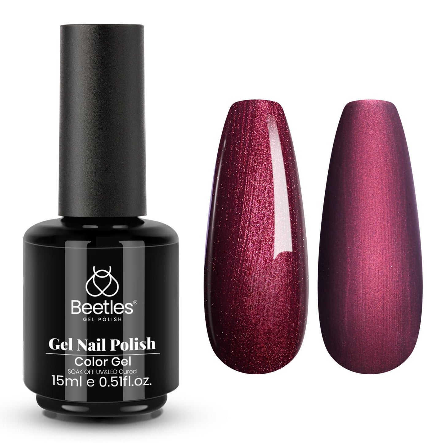 Beetles Burgundy Glitter Gel Polish - Cherry Mocha Red Wine Color Gel, 15ML Polish Soak Off UV LED Nail Art Starter Manicure Salon DIY at Home Beauty and Personal Care beetles Gel Polish Default Title