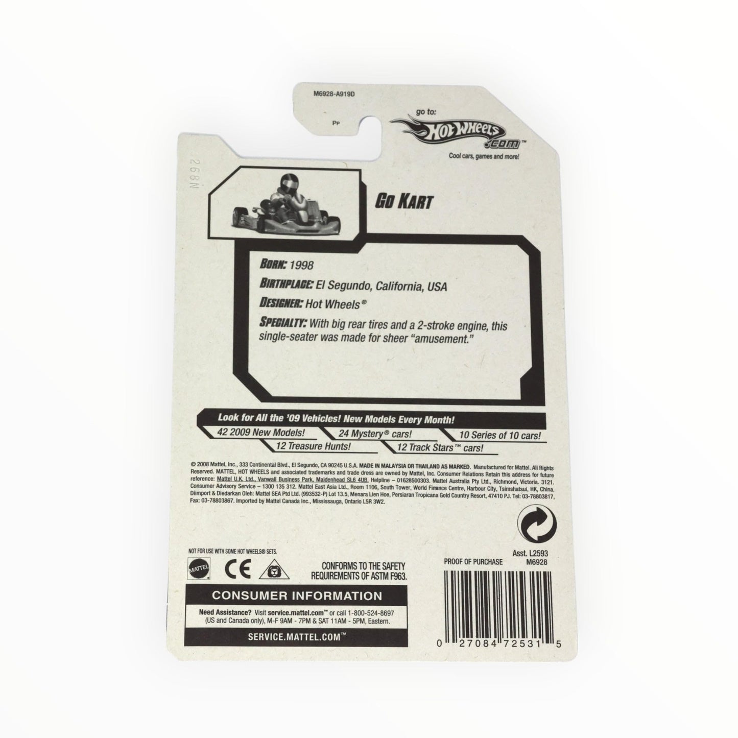 Hot Wheels Go Kart 2008 All Stars Orange 22/36 #062 62 1:64 Scale