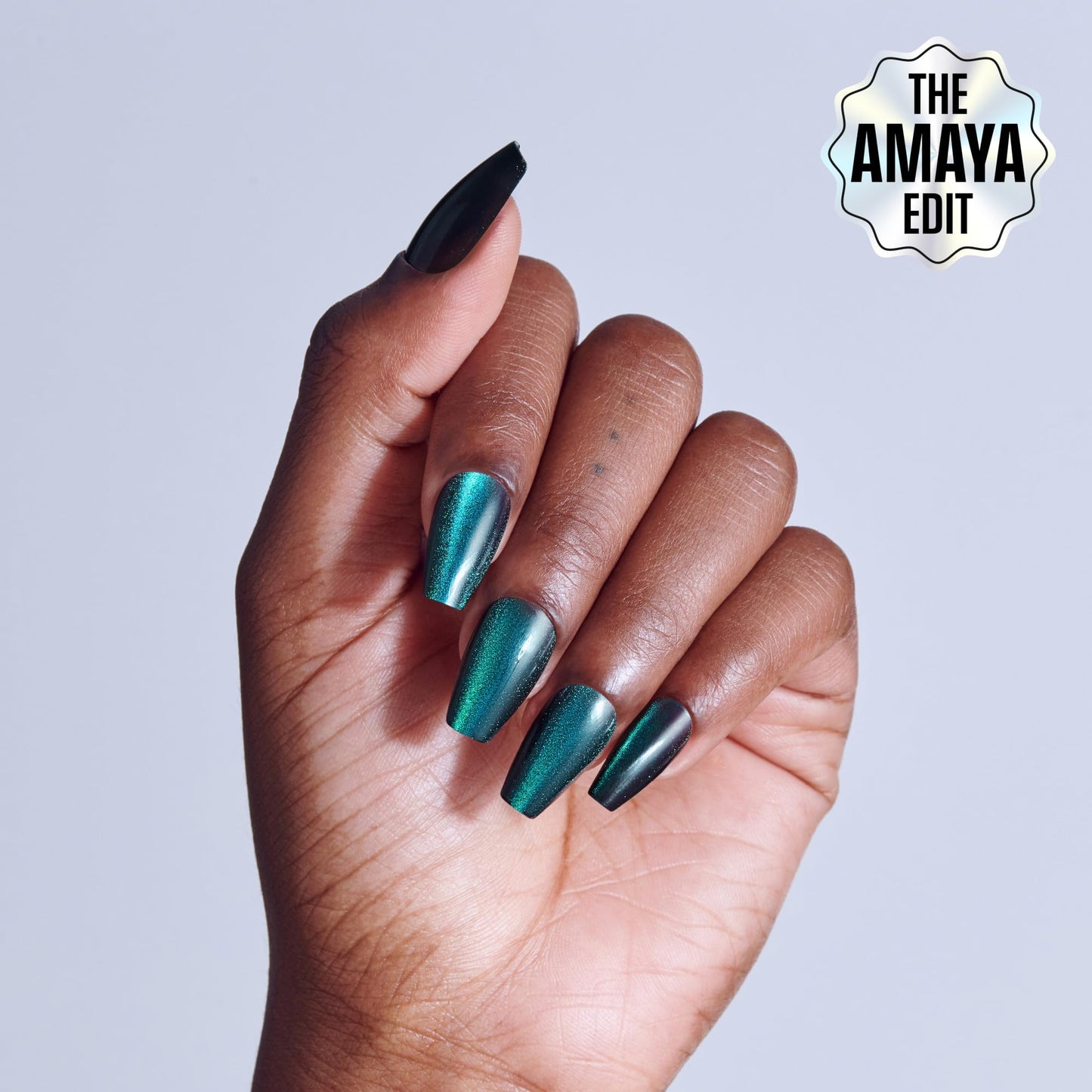Kiss Core, Press On Nails, Nail glue included, 'Shimmering', Green, Medium Size, Coffin Shape, Includes 32 Nails, 2g Glue, 1 Manicure Stick, 1 Mini Beauty & Personal Care KISS