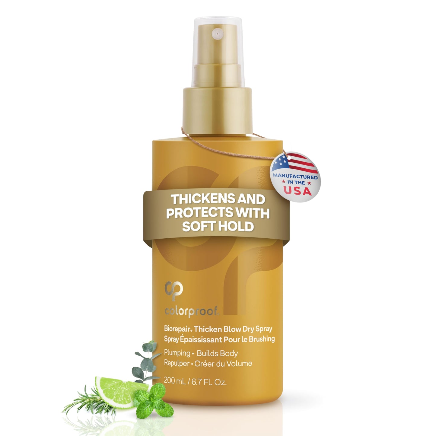 Colorproof Biorepair Thicken Blow Dry Spray 6.7 Fl. Oz. Volumizing Hair Prep Spray for Fine, Thinning Hair w/Fresh Lime, Eucalyptus, Mint Leaf