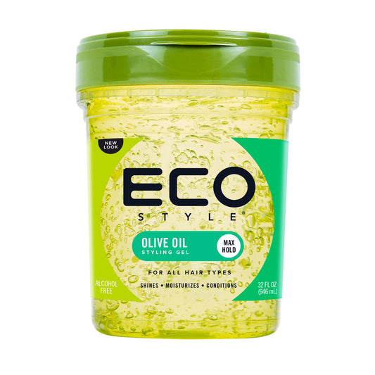 Ecoco Eco Style Gel Olive Oil - 100% Pure Olive Oil - Adds Shine And Tames Split Ends - Weightless Style - Nourishes And Repairs - Adds Moisture