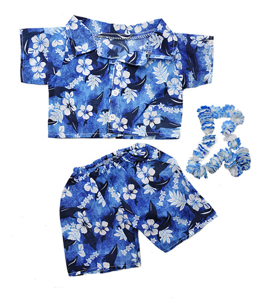 Hawaiian Boy w/Flower Lei Teddy Bear Clothes Fits Most 14"-18" Build-a-Bear and Make Your Own Stuffed Animals