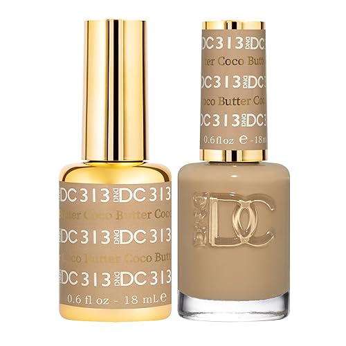 DND Gel Polish Set - 1 each of Beige Gel Polish and Beige Nail Polish, 313 Coco Butter, 0.5 Fl Oz