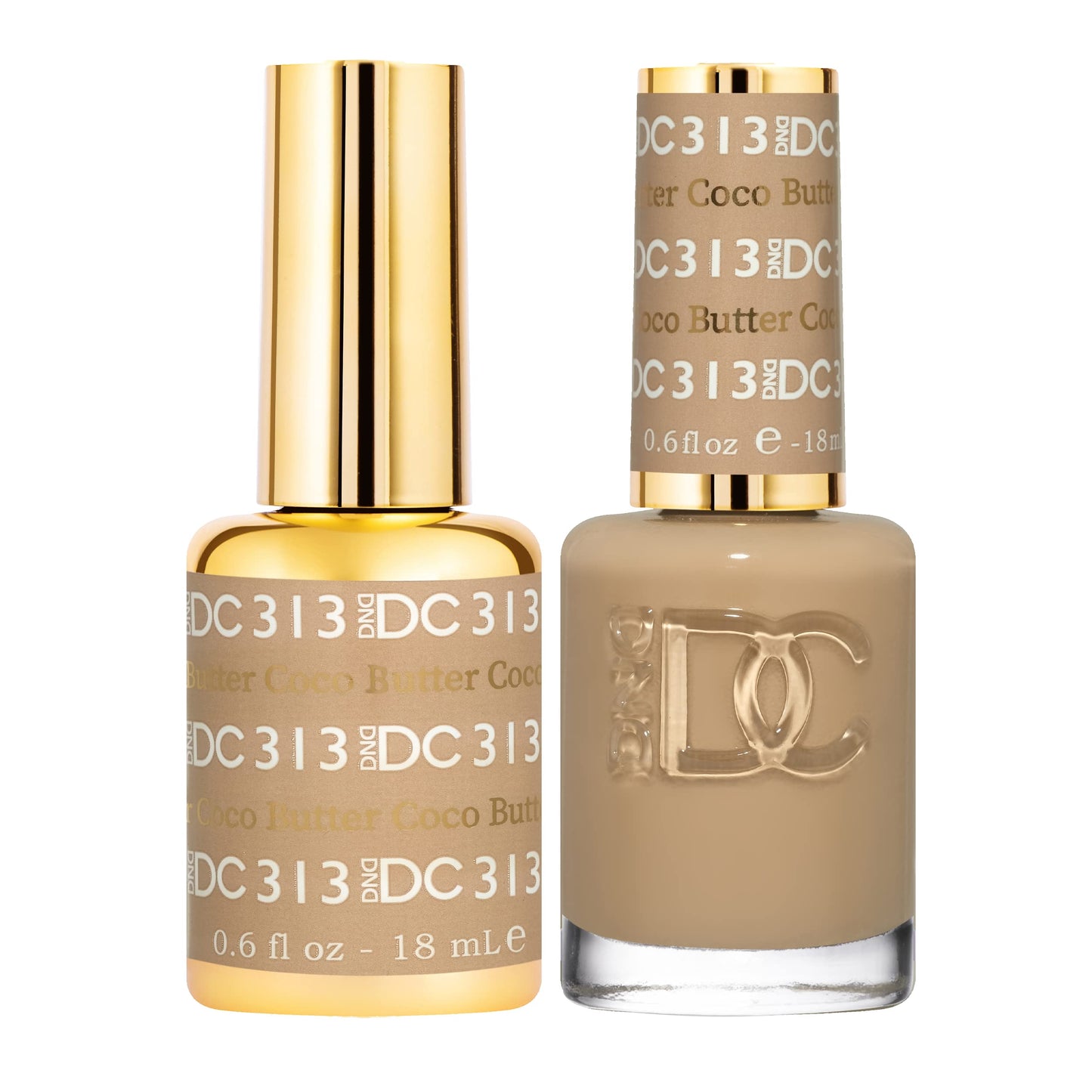 DND Gel Polish Set - 1 each of Beige Gel Polish and Beige Nail Polish, 313 Coco Butter, 0.5 Fl Oz
