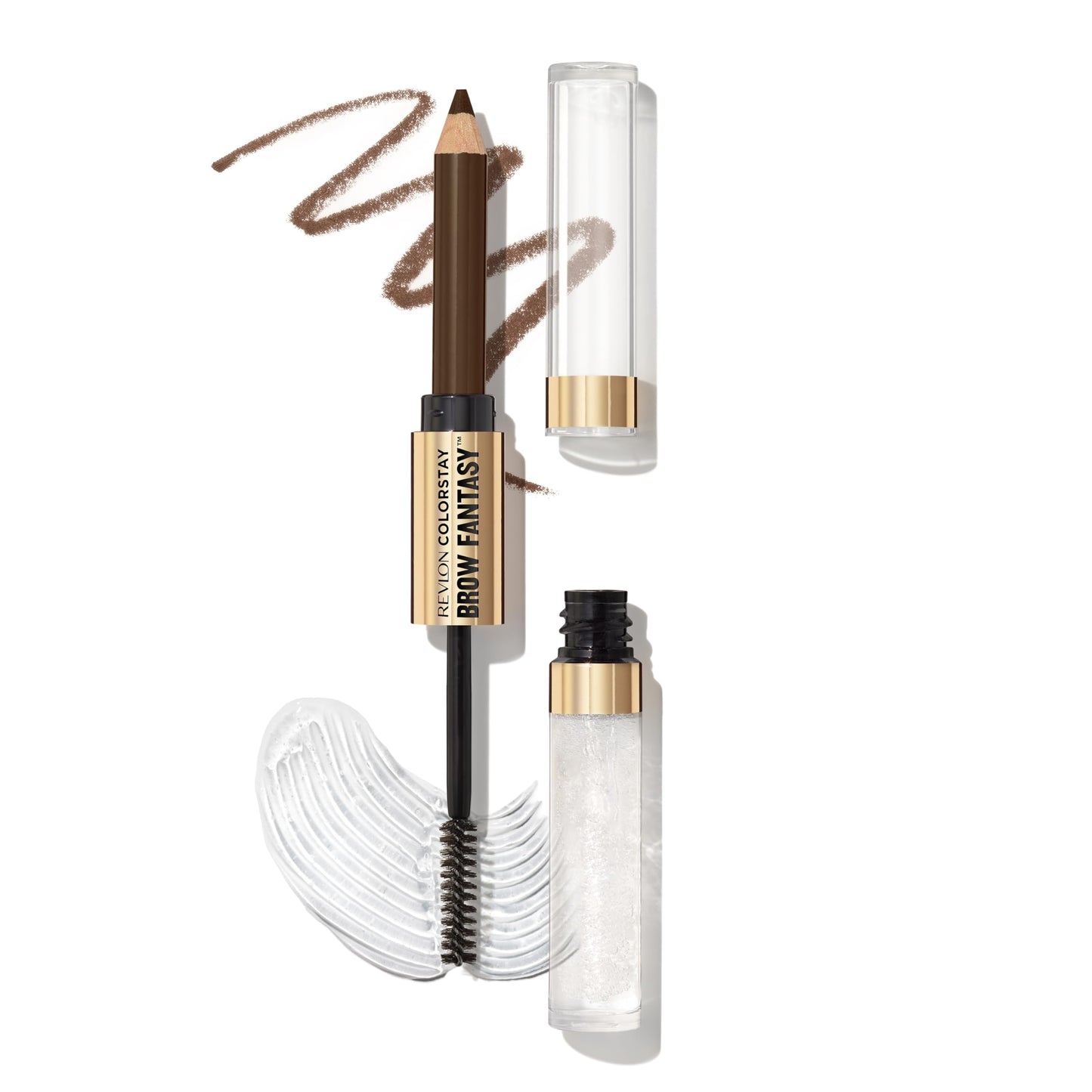 Revlon ColorStay Brow Fantasy, All In One Eyebrow Powder Pencil with Shaping Clear Gel, Smudge-proof, Stocking Stuffer for Women, 003 Medium Brown