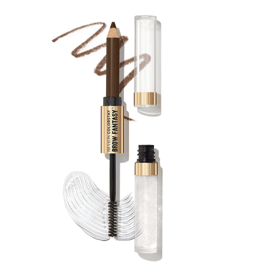 Revlon ColorStay Brow Fantasy, All In One Eyebrow Powder Pencil with Shaping Clear Gel, Smudge-proof, Stocking Stuffer for Women, 003 Medium Brown