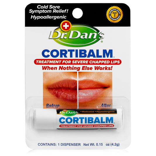 Dr. Dan’s Cortibalm - Medicated Lip Balm with Hydrocortisone - Healing Treatment & Lip Moisturizer for Severely Chapped, Very Dry Cracked Lips - 1 Beauty and Personal Care Dr. Dan's