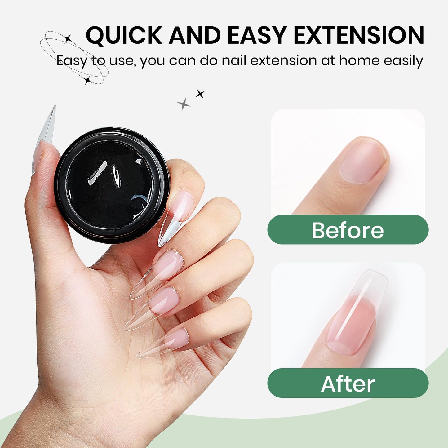 SUPWEE Clear 3D Gel Nail Art, 2PCS 3D Sculpting Gel for Nail Art Non Stick Hand Solid Builder Gels Home Manicure, Nail Salon, Nail Charms, Solid Beauty and Personal Care SUPWEE