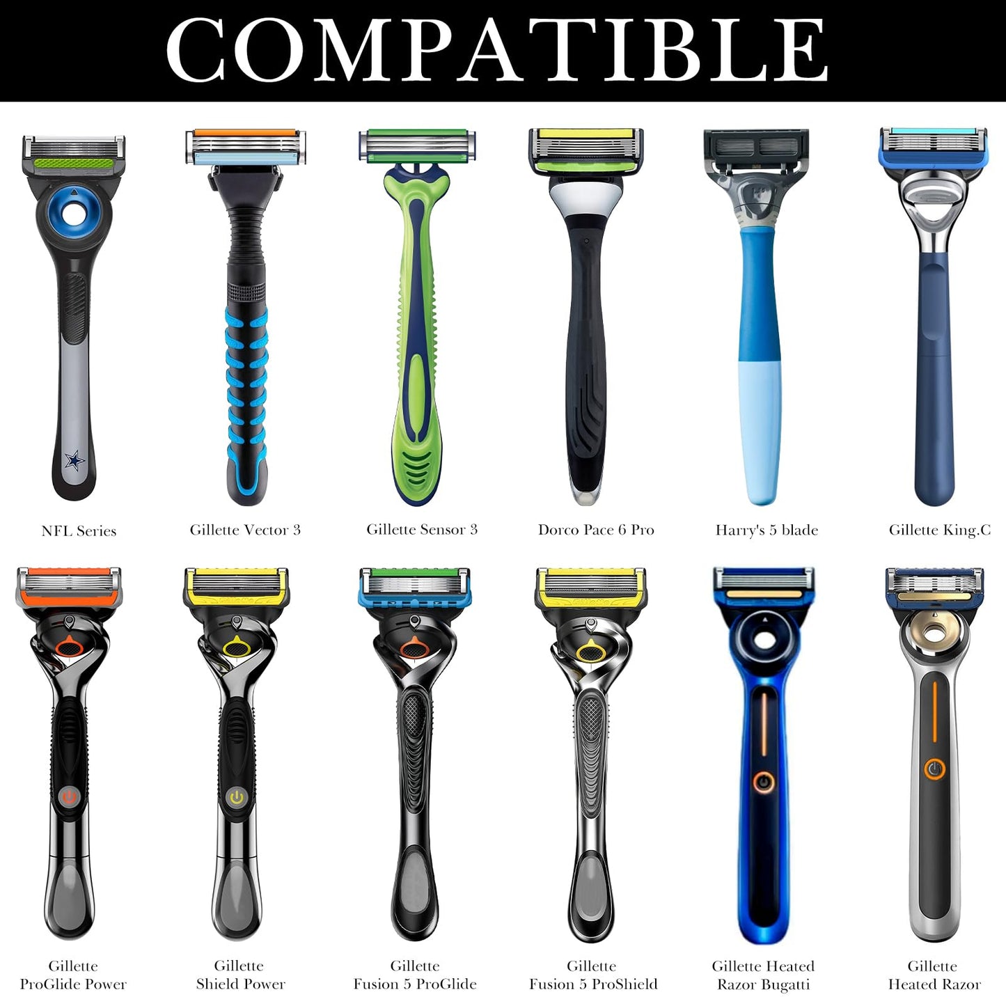 Linkidea 2 Pack Wall Mounted Razor Holder, Waterproof Shaving Stand Accessories, Compatible with Gillette Fusion 5, Labs with Exfoliating Bar, Dorco Beauty and Personal Care Linkidea