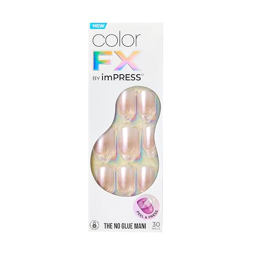 Kiss colorFX by Impress Press On Nails, ‘Connection’, Solid White, Short Squoval, IMPROVED adhesive, Up to 10-Day Hold, Nail Kit Includes 30 Fake Beauty & Personal Care imPRESS