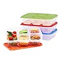 Bentgo Easyboxes - Reusable 5-Compartment Food Containers, Stackable 8-Piece Set, 4 Trays & 4 Lids, BPA-Free Food Storage for Meal Prep, School…