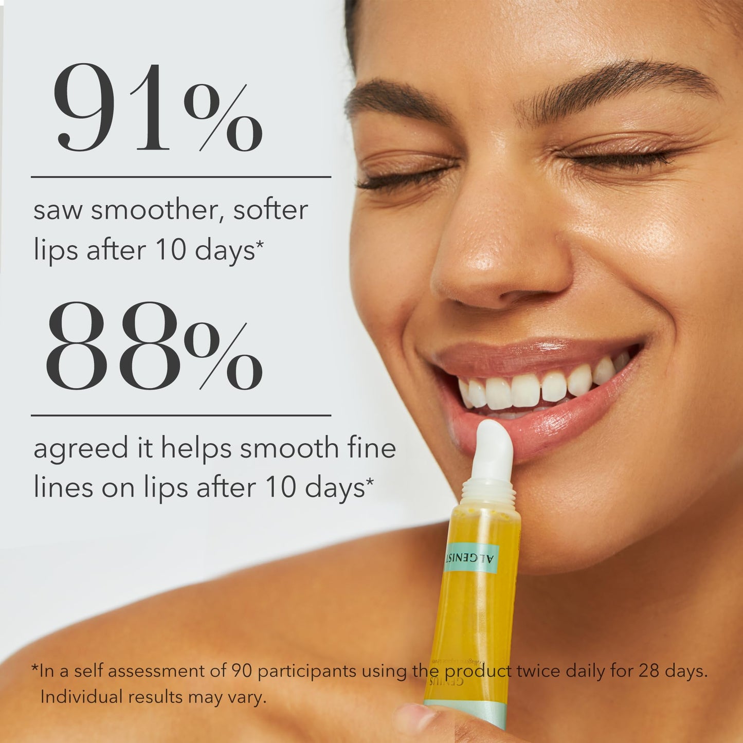 Algenist GENIUS Liquid Collagen Lip - Active Collagen Lip Treatment for Visibly Smoother Lips - Non-Comedogenic & Hypoallergenic Skincare (0.5 oz)