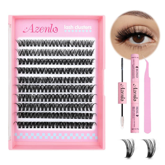 Azenlo Azenlo Natural Lash Clusters Kit Wispy Eyelash Clusters 120 pcs Cluster Eyelash Extensions C Curl Individual Lashes 10-16 mm Mix Length Natural Beauty and Personal Care Azenlo Default Title