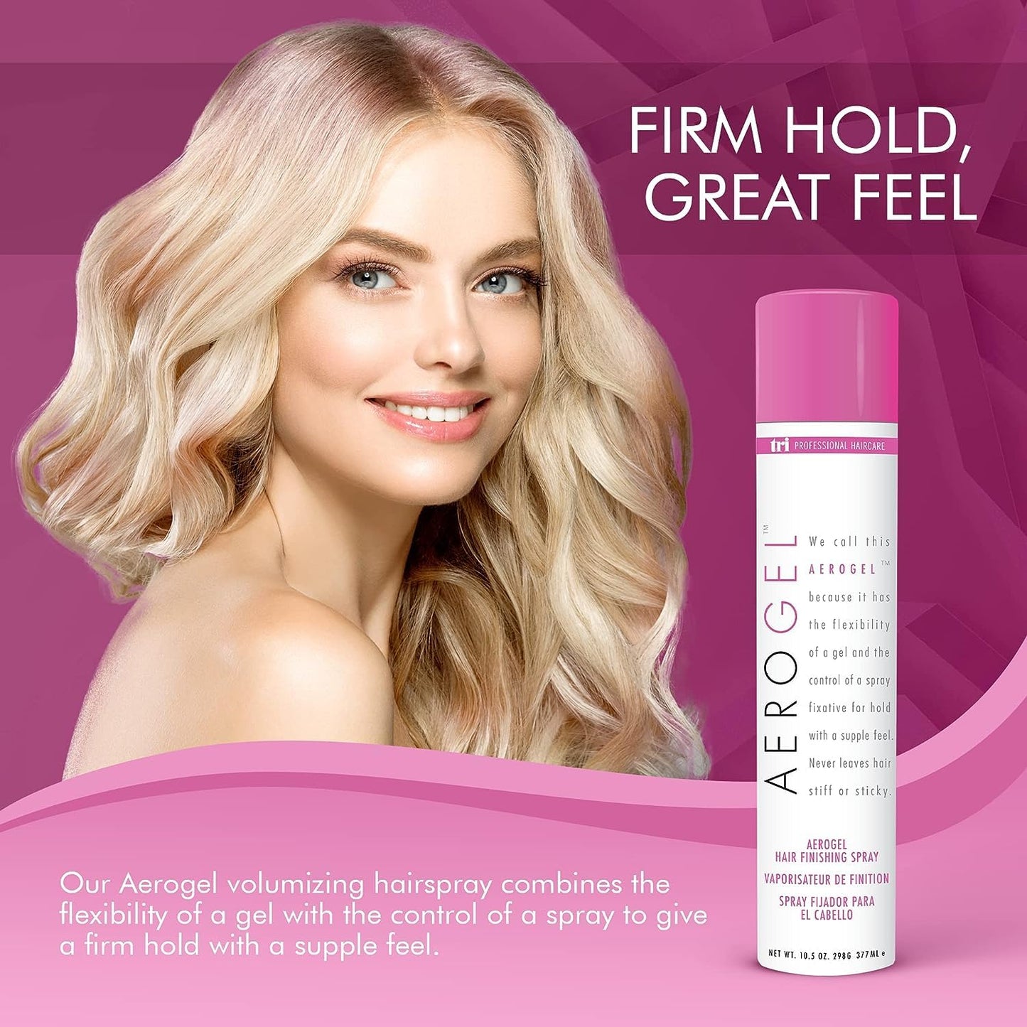 TRI Design Aerogel Finishing Spray - Flexible & Controllable Hairspray for Women and Men, For Hair Styling with a Firm and Extra Hold & Supple Feel