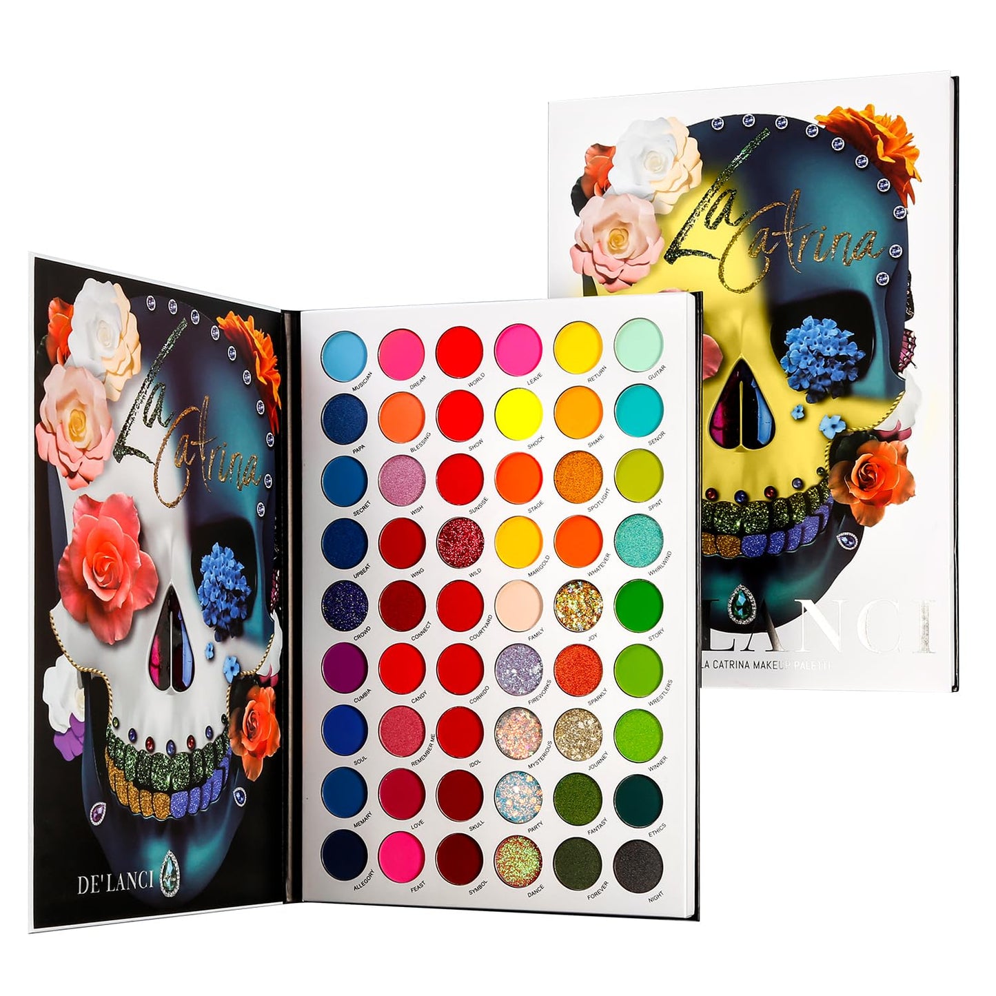 Afflano Colorful Rainbow Eyeshadow Palette High Pigment 54 Color, Halloween Eyeshadow Makeup Palette Sombras de Ojos, Neon Glow in Dark Eye Shadow