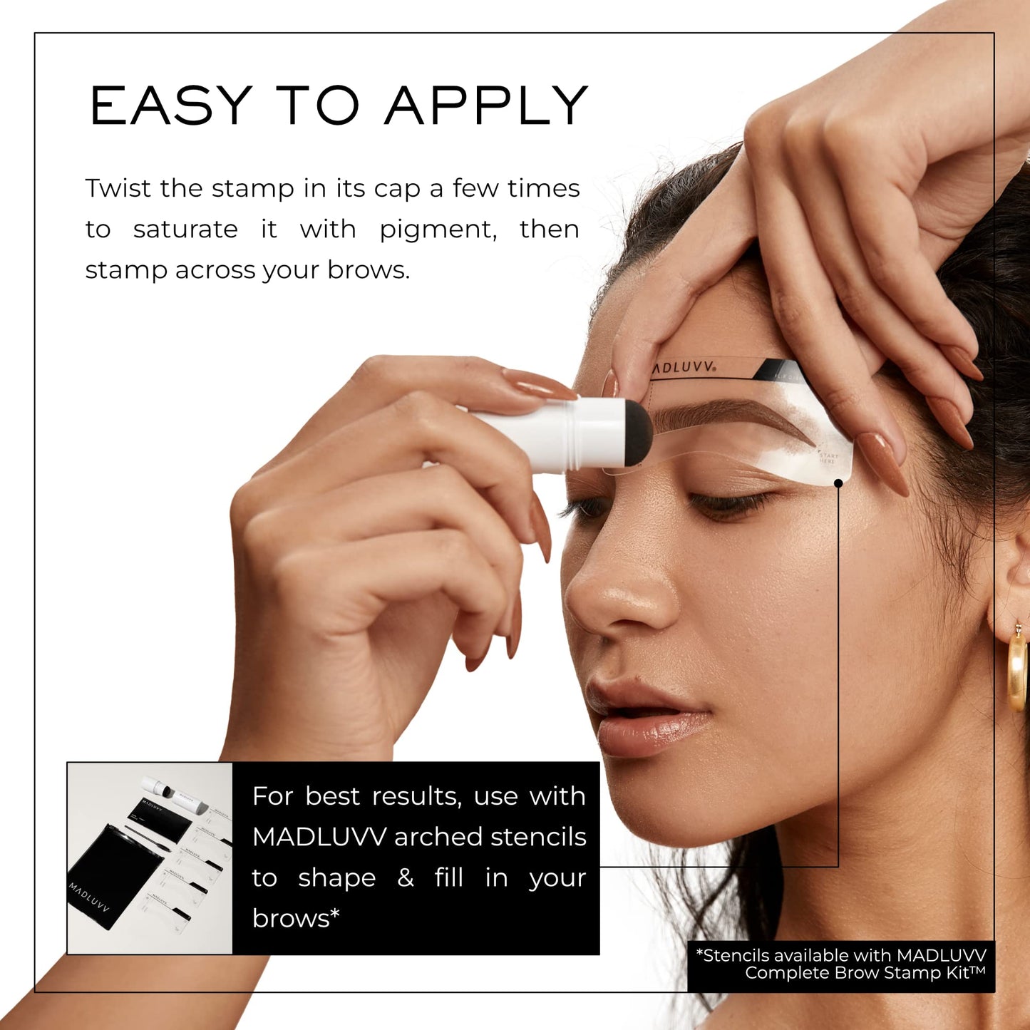 MADLUVV Brow Stamp Refill* - Color Stamp for Brows & Root Touch Up for Women & Men, Instantly Conceal Hair Loss, Grey Hair, Thinning Hair