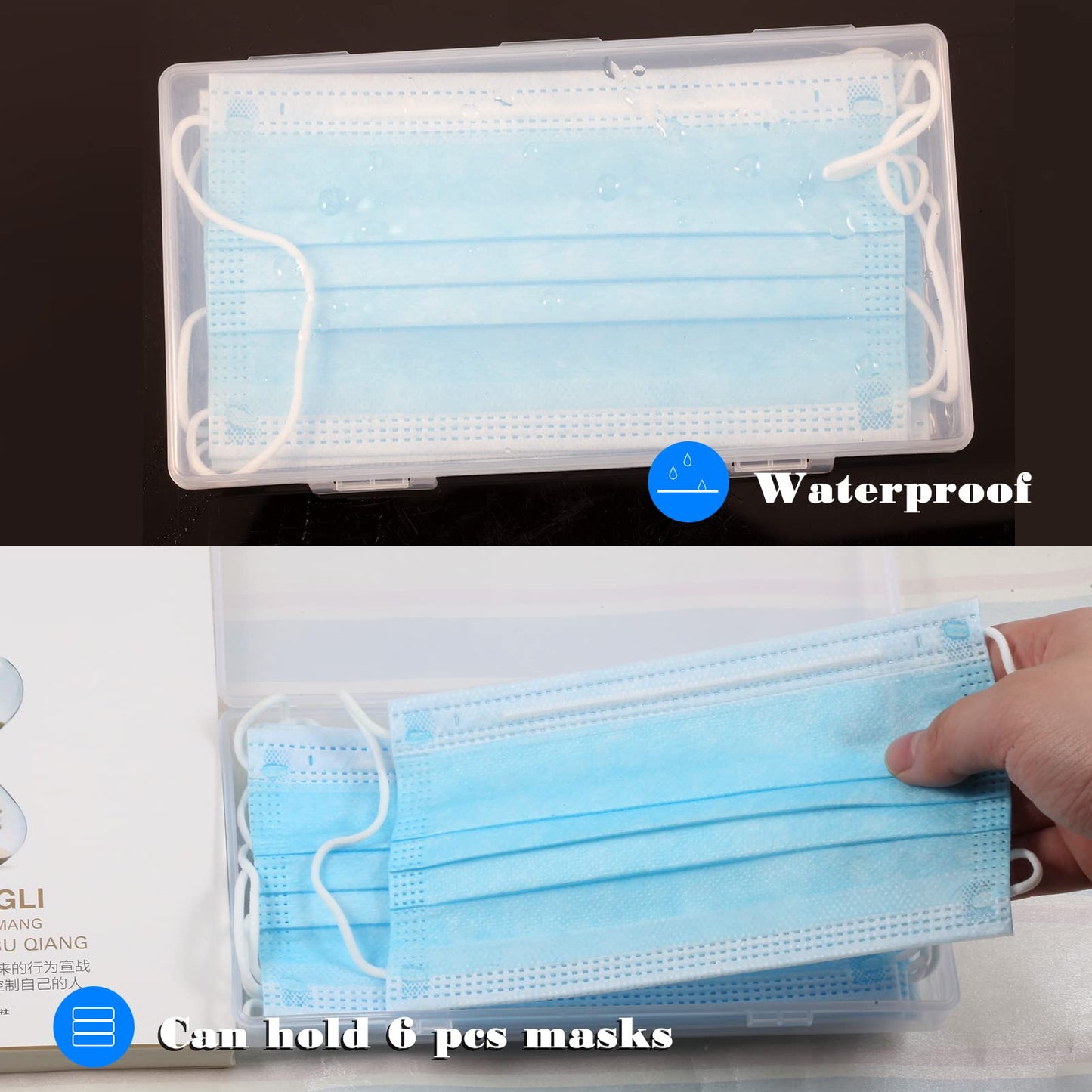 SPEEDWOX Mask Storage Case 2 Pack Portable Mask Case Storage Box Masks Organizer Disposable/Reusable Face Masks Organizer Dustproof Storage Plastic…