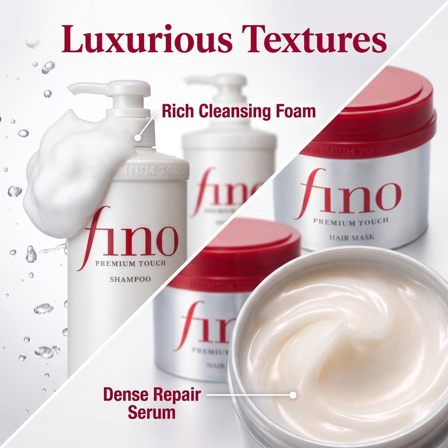 TJ SIGNATURE Fino Premium Touch Shampoo & Hair Mask Set, Royal Jelly Deep Repair & Intensive Hydrating Treatment for Frizzy, Dry, Damaged Hair