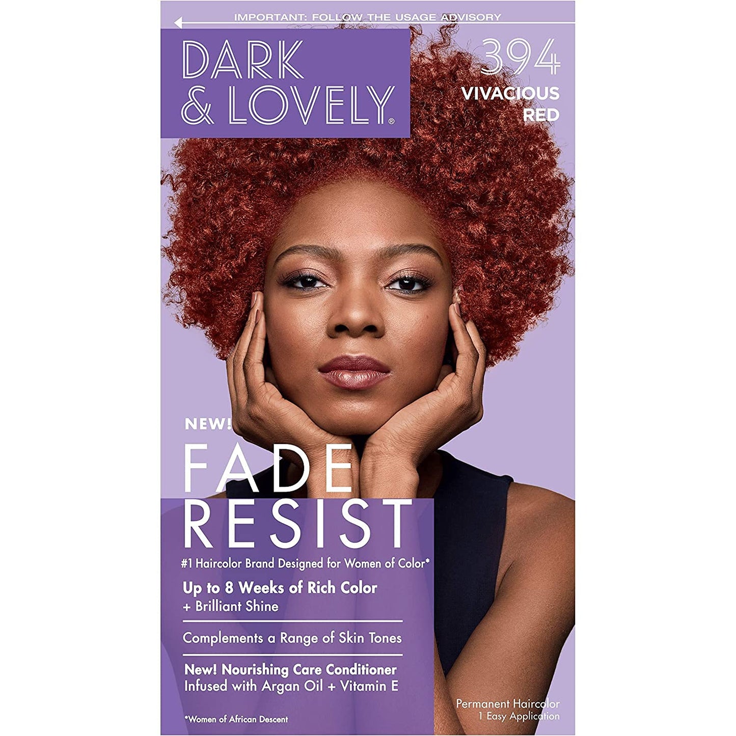 Dark & Lovely Dark And Lovely Fade Resistant Rich Conditioning Color Hair Dye/Hair Colour 394 Vivacious Red