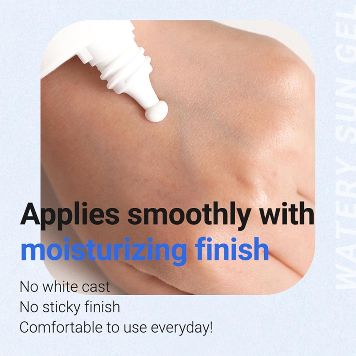 Hyaluronic Acid Watery Sun Gel SPF 50+ PA++++, Lightweight moisturizing Sunscreen with No White Cast,non-sticky UV Protection, 50ml - 2 Pack - Korean