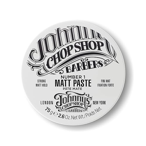JOHNNY’S CHOP SHOP #1 Men's Hair Styling Matte Paste Pro-Quality Strong Hold, Lasting Texture, Natural Look Soybean Oil Protection & Hydration 2.6 oz