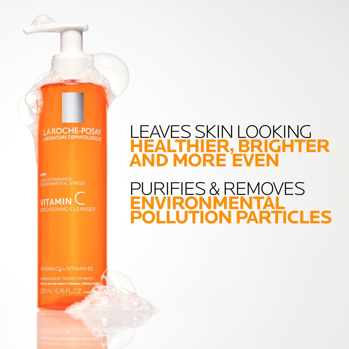 La Roche-Posay Vitamin C Brightening Face Wash, Gentle Foaming Facial Cleanser with Vitamin Cg and Vitamin B3 to Brighten and Even Skin Tone, Vitamin Beauty and Personal Care La Roche-Posay