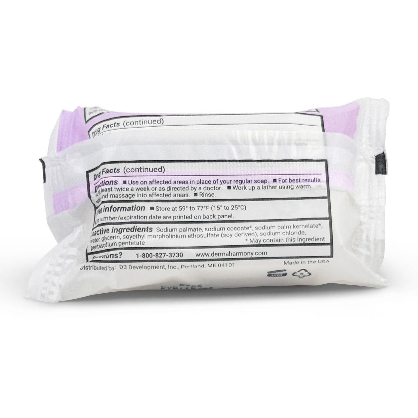 Dermaharmony 5% Sulfur 2% Salicylic Acid Bar Soap 4 oz - Crafted for those with Seborrehic Dermatitis, Dandruff, and Psoriasis (1 Bar)