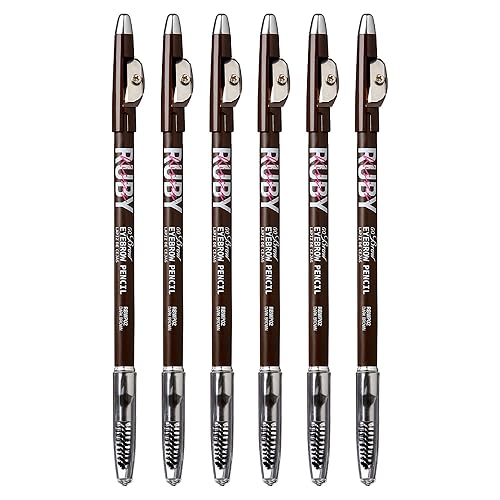 Kiss Go Brow Eyebrow Wooden Pencil Dark Brown (6 Pieces)