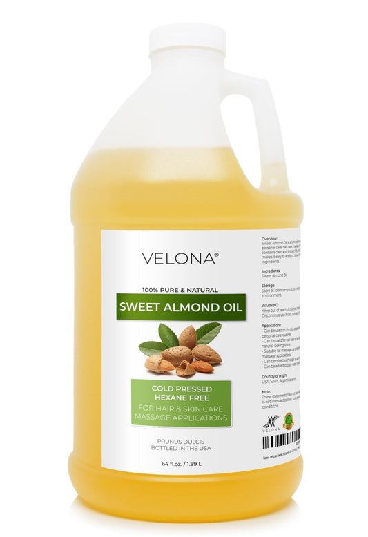 velona Sweet Almond Oil - 64 Fl Oz | 100% Pure and Natural Carrier Oil |Cold Pressed | Skin, Hair, Body & Face Moisturizing | Use Today - Enjoy Beauty and Personal Care velona Default Title